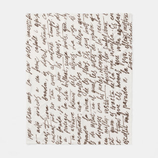Retro Brown Ink Manuscript Texture Fleece Blanket