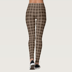 Retro Brown Plaid Leggings