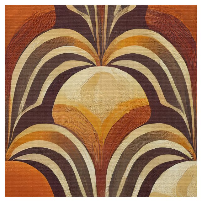 Retro brown seventies seamless pattern fabric (Swatch)