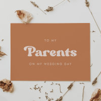 Retro brown sugar To my parents wedding day card