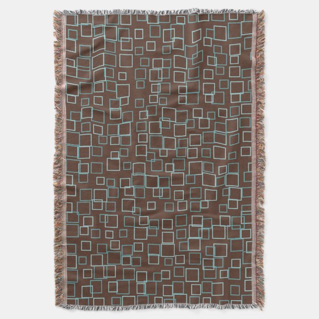 Retro Brown Throw Blanket  (Front Vertical)