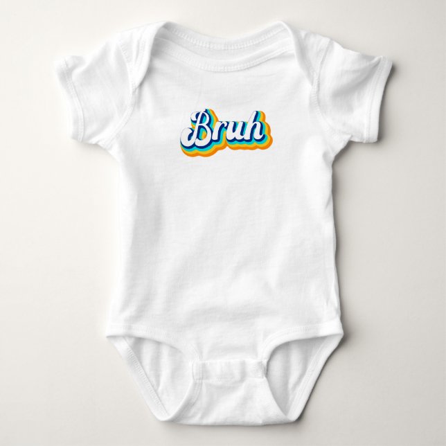 Retro Bruh Baby Bodysuit (Front)
