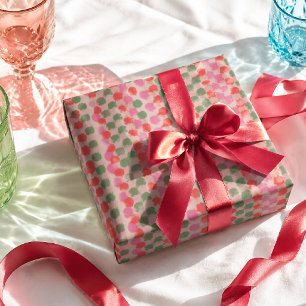 Retro Brush Colourful Pattern Christmas Wrapping Paper