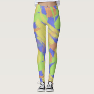 Retro Brush Pattern Leggings