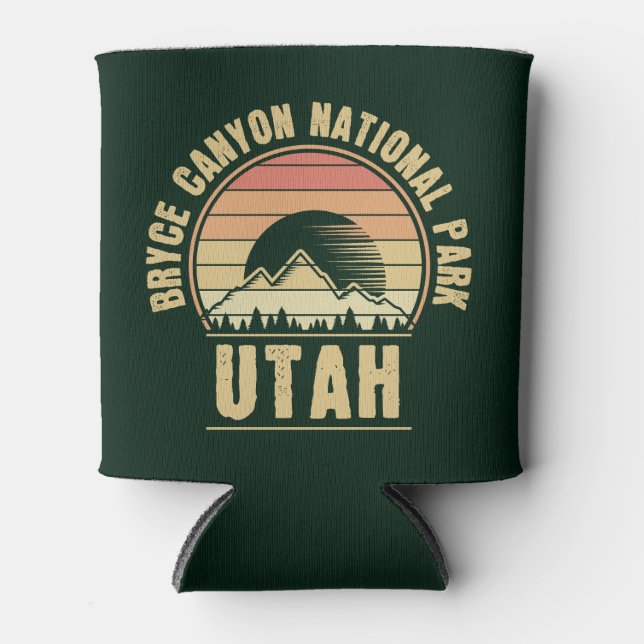 Retro Bryce Canyon National Park Utah Can Cooler (Front)