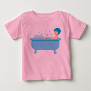 Retro Bubble Bath Girl Baby T-Shirt