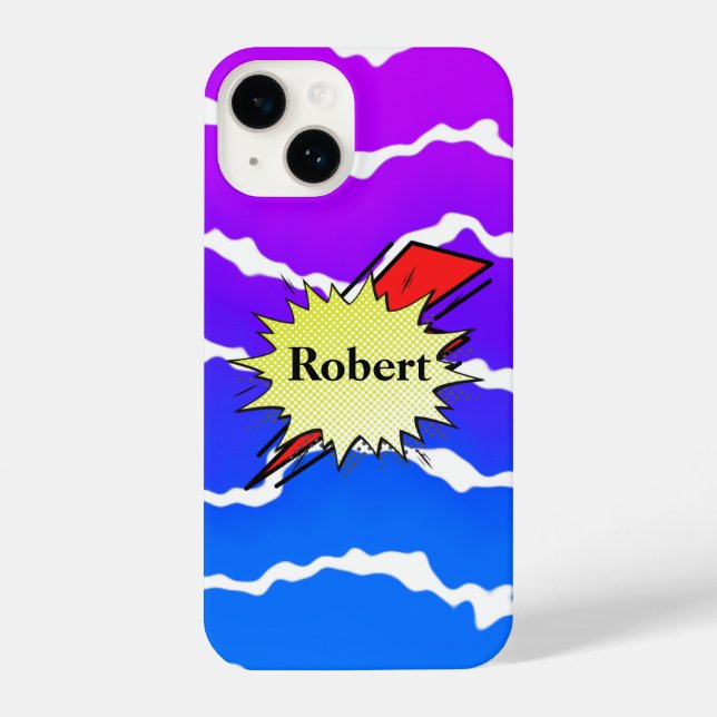 Retro Bubble Comic Pop Colorful Abstract Design iPhone Case (Back)