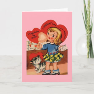 Retro Bubble Gum Valentine's Day Card