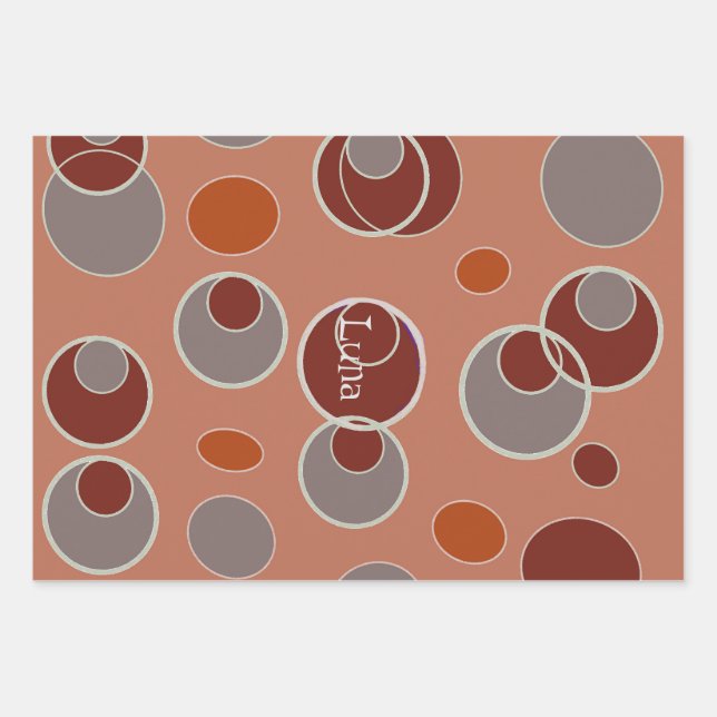 Retro Bubble Pattern Wrapping Paper Sheet (Front)