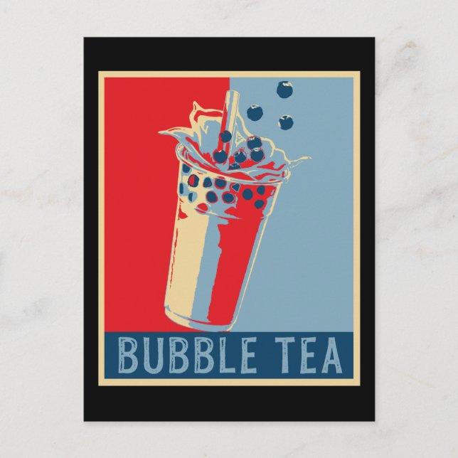 Retro Bubble Tea Gift Men Bubble Tea Boba Tea Postcard (Front)