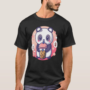 Retro Bubble Tea Shirt Kids Panda Boba Presents K