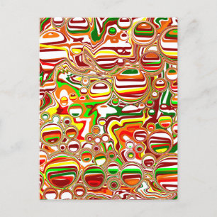 Retro Bubbles Digital Art   Postcard