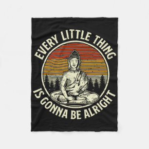 Retro Buddha Vintage Spiritual Quote Buddhism Yogi Fleece Blanket