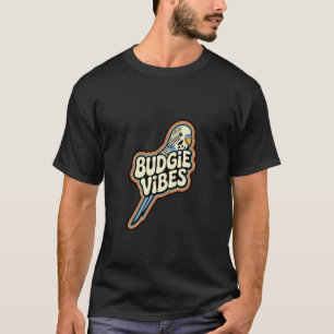 Retro Budgie Vibes Groovy 70s Style Cute Budgeriga T-Shirt