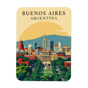 Retro Buenos Aires Argentina Travel Souvenir Magnet