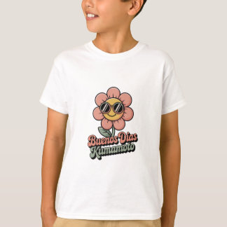 Retro "Buenos Dias Kumamoto" Flower Groovy 70s T-Shirt