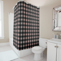 Retro Buffalo Plaid in Black and Blush Pink