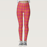 Retro Buffalo Plaid Tartan Pattern Pink and Orange Leggings<br><div class="desc">Retro Buffalo Plaid Tartan Pattern Pink and Orange Leggings</div>