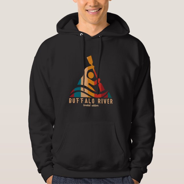Retro Buffalo River Kayaking Hoodie (Front)