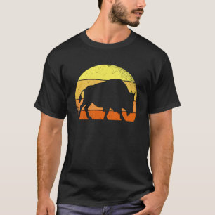 Retro Buffalo Wild Animal I Sundown Bison T-Shirt