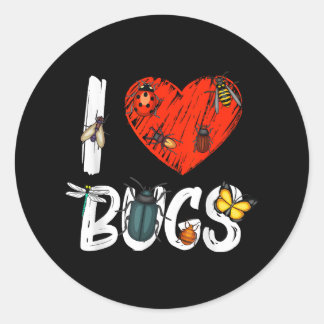Retro Bug Lover - Sunset Entomologist Insect Classic Round Sticker