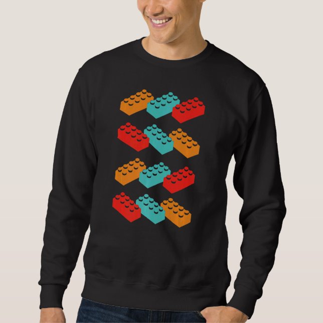 Retro Building Blocks Master Builder Construction  Sweatshirt (Front)