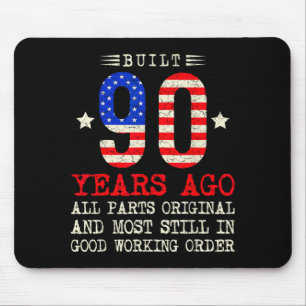 Retro built 90 years ago funny 90th birthday usaRe Mouse Pad