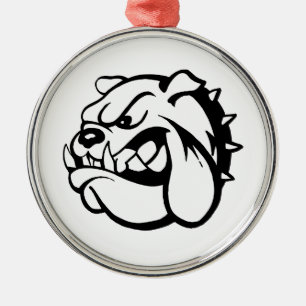 Retro Bulldog Metal Tree Decoration