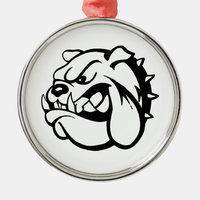 Retro Bulldog Metal Tree Decoration (Front)