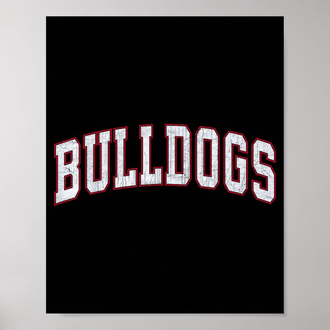 Retro Bulldogs For Men Women Boys Girls Kids  Poster (Front)