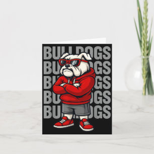 Retro Bulldogs Gift For Men Women Boys Girls Kids  Card