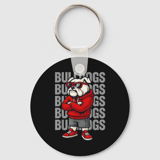 Retro Bulldogs Gift For Men Women Boys Girls Kids  Key Ring (Front)