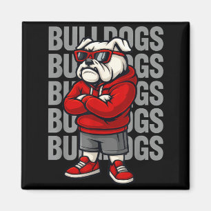 Retro Bulldogs Gift For Men Women Boys Girls Kids Magnet