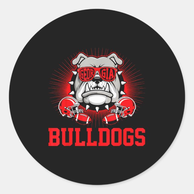 Retro Bulldogs Tees Cute Bulldogs Men Women Boy Ki Classic Round Sticker (Front)