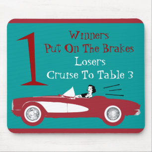 Retro Bunco Red Convertible Table Card #1 Dice Mou Mouse Pad