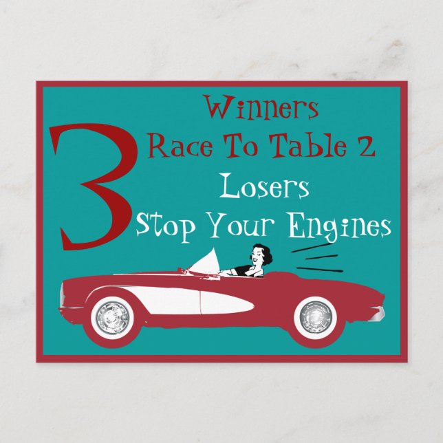 Retro Bunco Red Convertible Table Card #3 (Front)
