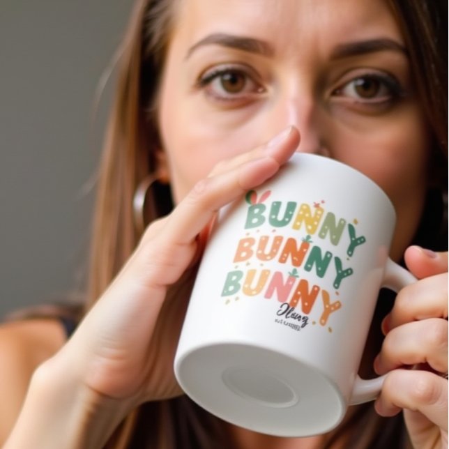 Retro Bunny: Bunny Bunny Bliss Coffee Mug (Creator Uploaded)