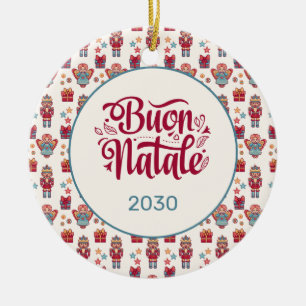 Retro Buon Natale Ceramic Tree Decoration