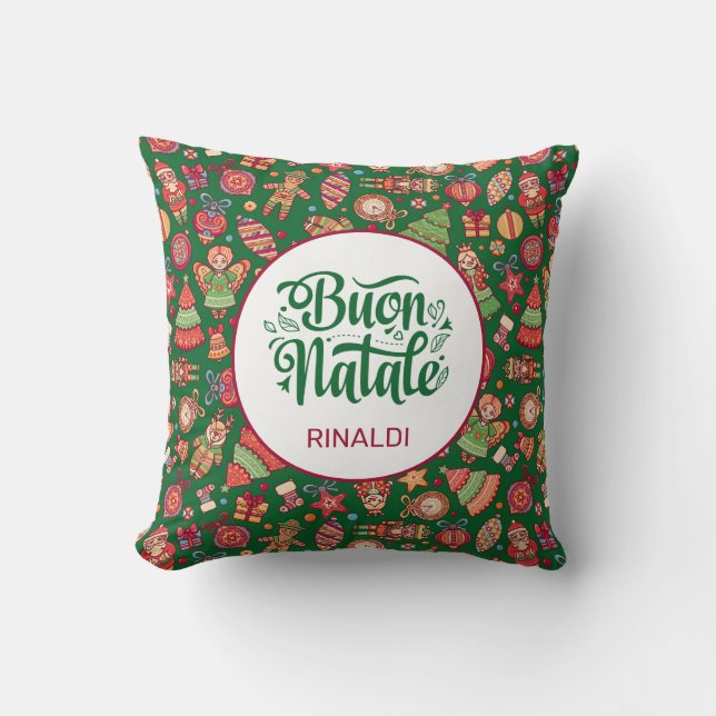 Retro Buon Natale Personalised Cushion (Front)