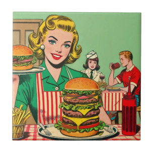 Retro Burger Comics Tile