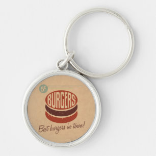Retro Burger Key Ring