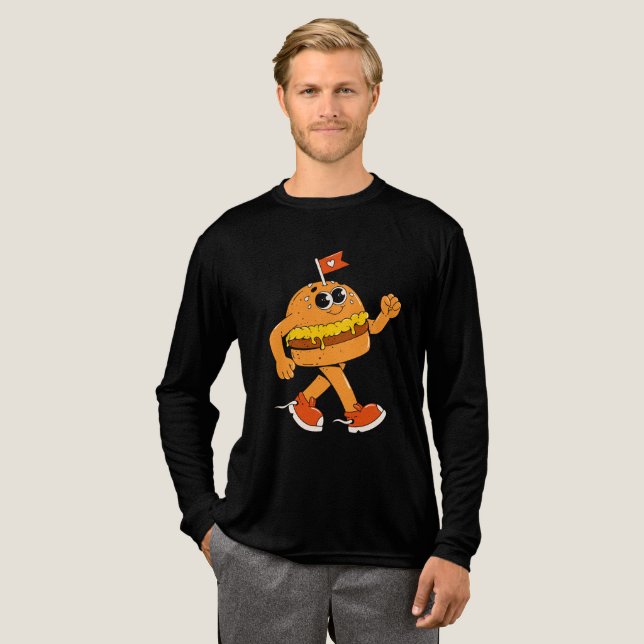 Retro Burger  Tri-Blend Shirt (Full Front)