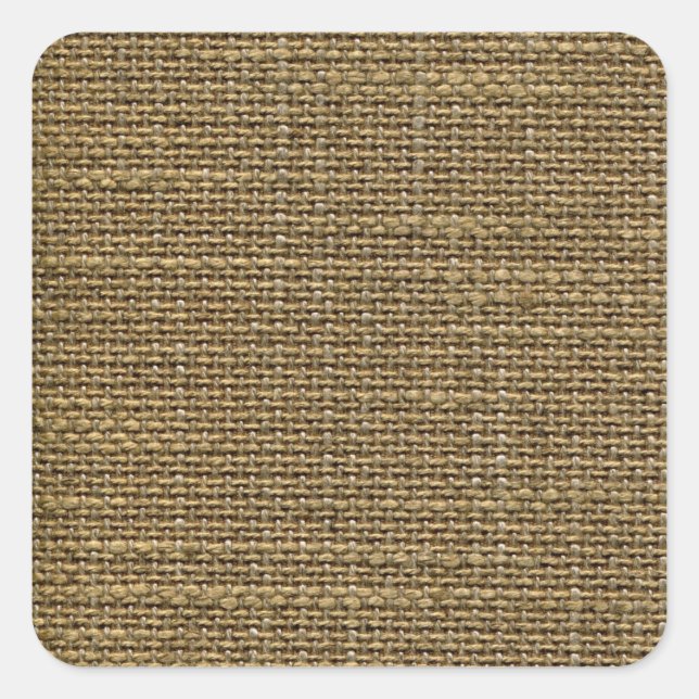 Retro Burlap Texture Pattern Square Sticker (Front)