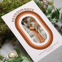 Retro Burnt Orange Arch Photo Save Our Date