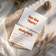 Retro Burnt Orange Typography Wedding