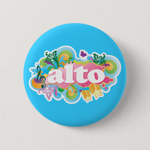 Retro Burst Alto Singer Choir Gift 6 Cm Round Badge