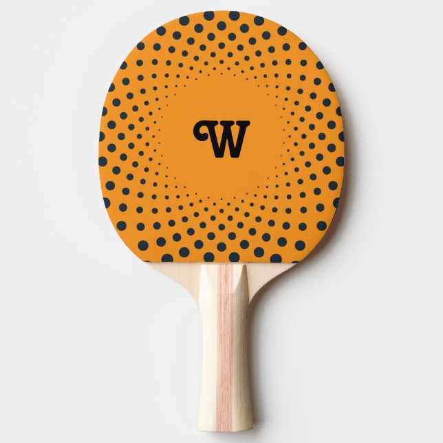 Retro Burst Orange Ping Pong Paddle (Front)