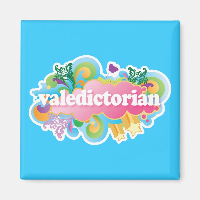 Retro Burst Valedictorian Graduation Gift Magnet (Front)