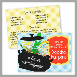 Retro bursting aromas cooking cookbook recipe card