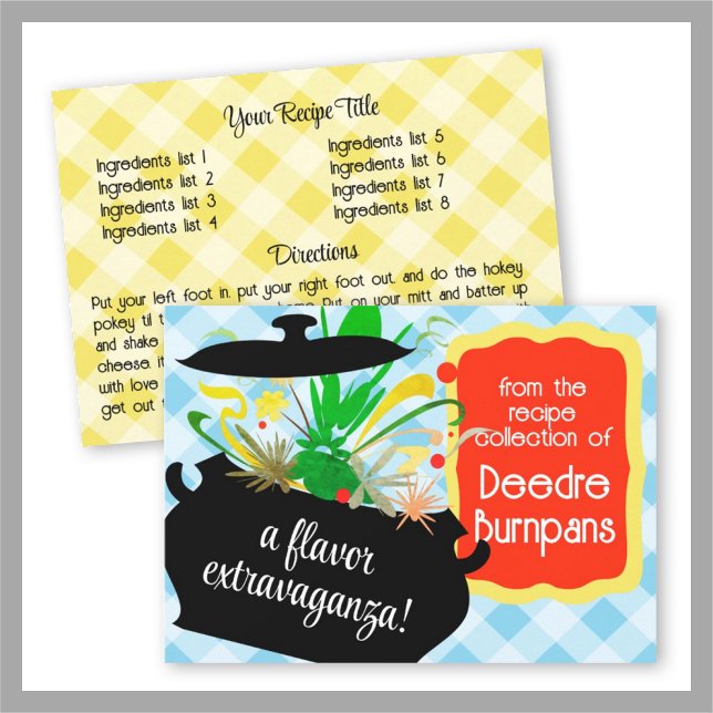 Retro bursting aromas cooking cookbook recipe card (Creator Uploaded)